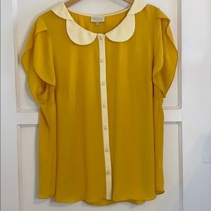 Yellow ModCloth Blouse with Peter-pan collar